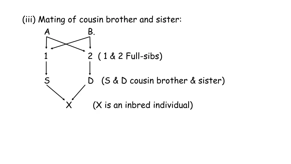 iii mating of cousin brother and sister a b