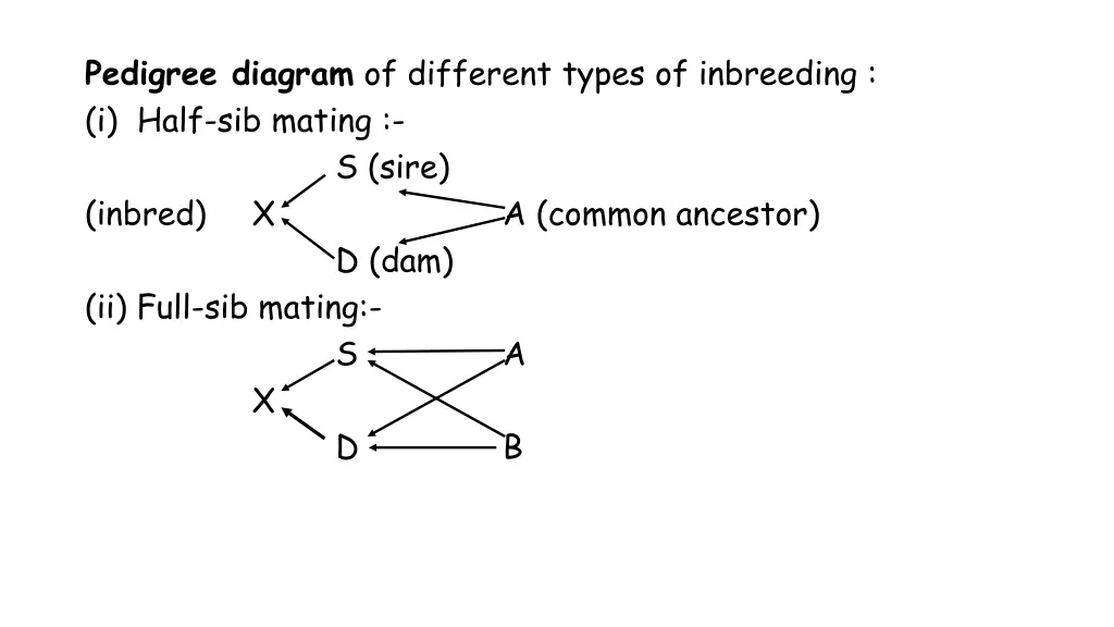 pedigree diagram of different types of inbreeding