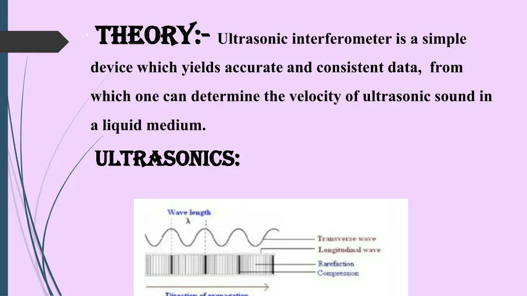 theory theory ultrasonic interferometer