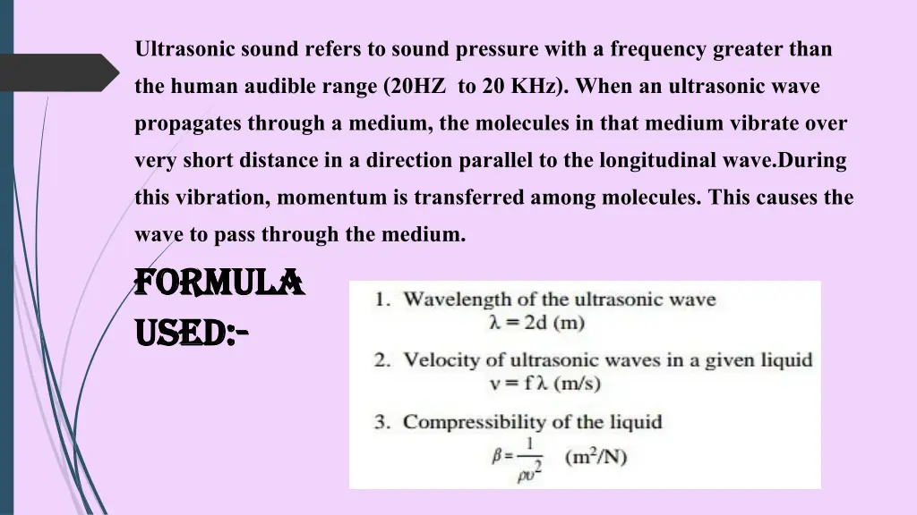 ultrasonic sound refers to sound pressure with