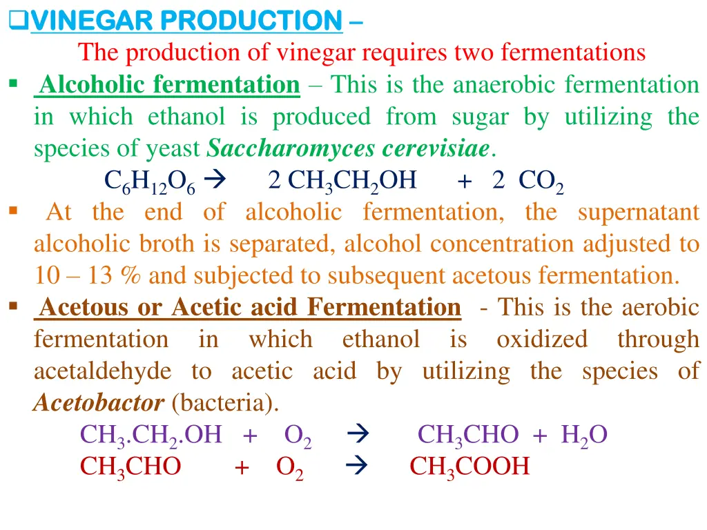 vinegar vinegar production production