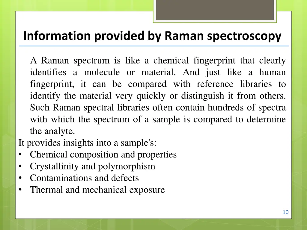 information provided by raman spectroscopy