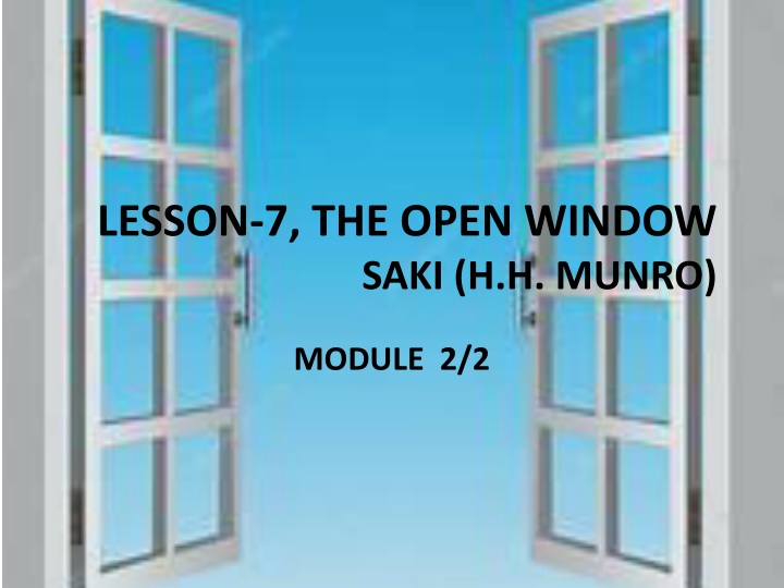 lesson 7 the open window saki h h munro