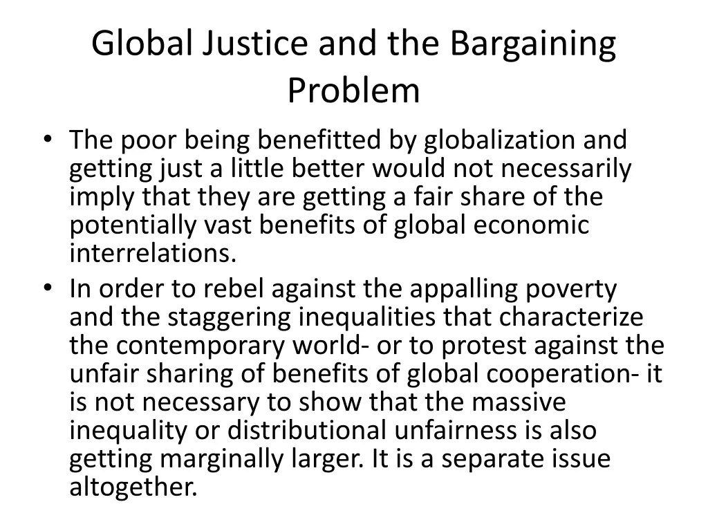 global justice and the bargaining problem