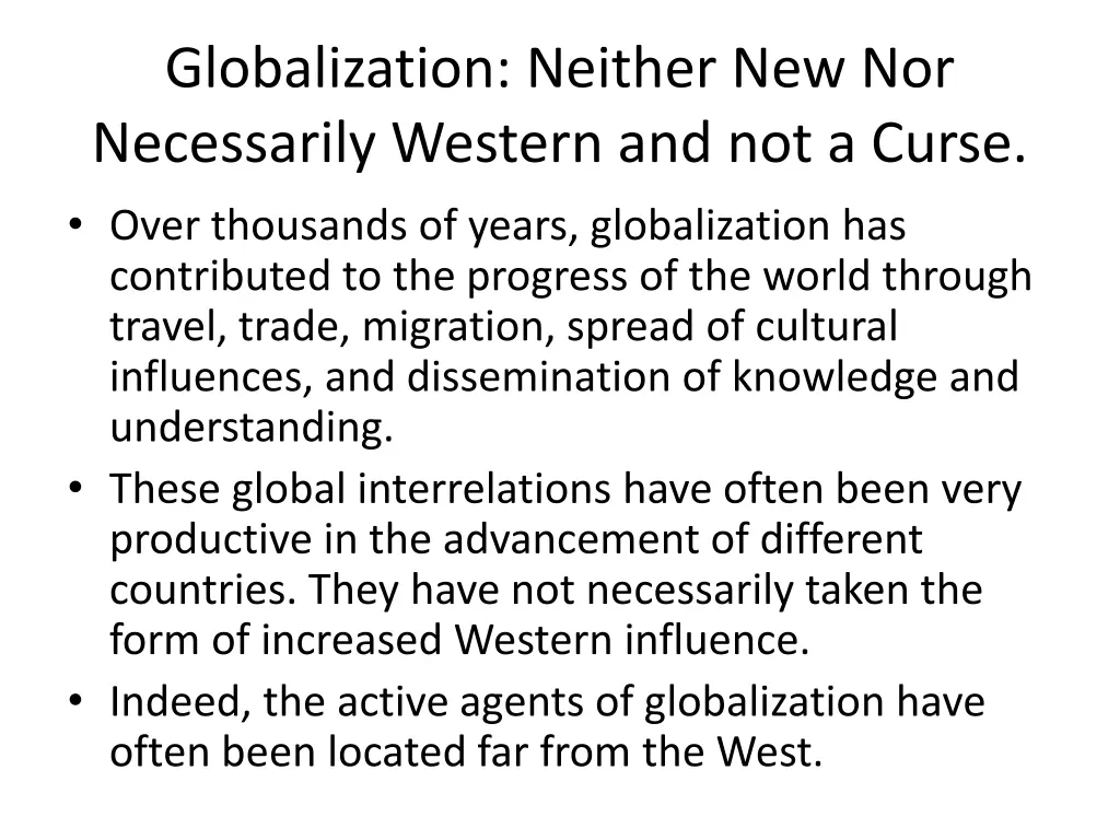 globalization neither new nor necessarily western