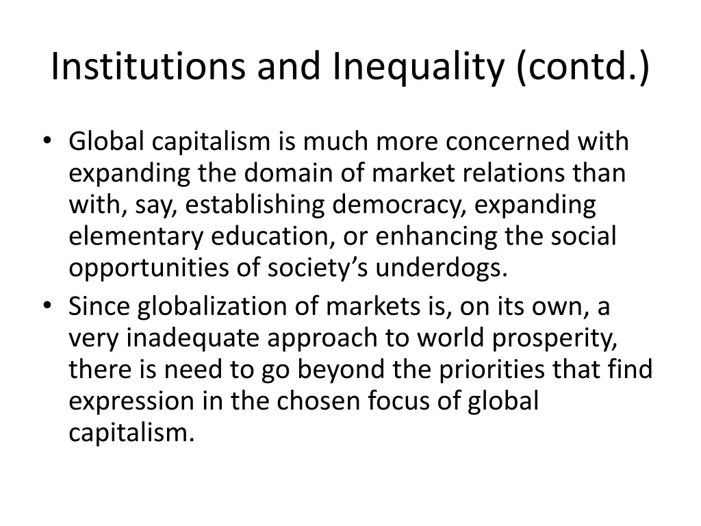 institutions and inequality contd