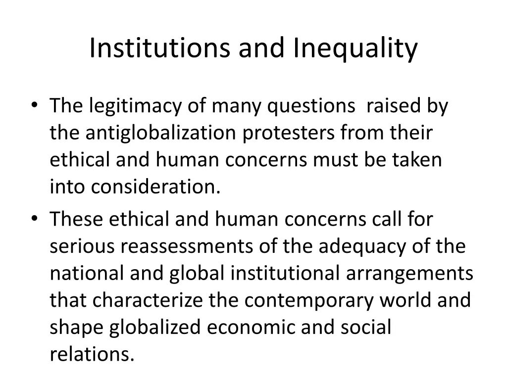 institutions and inequality