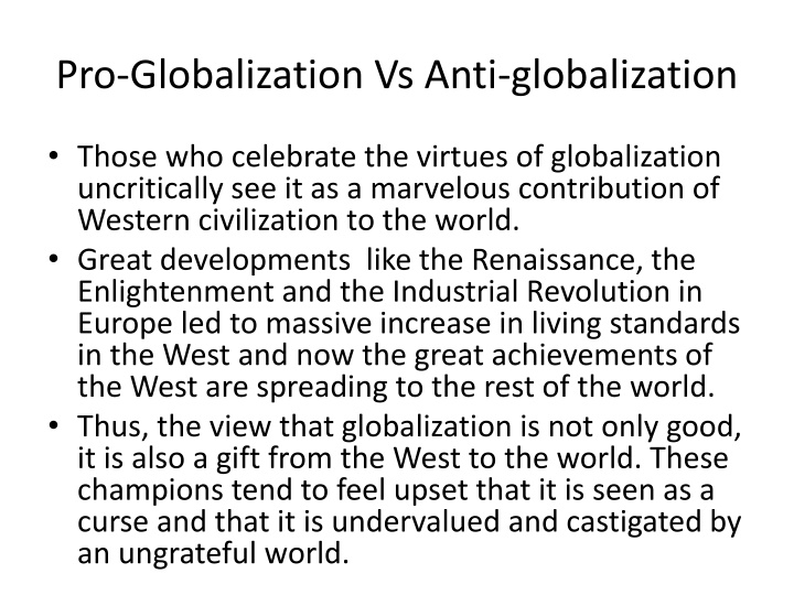 pro globalization vs anti globalization