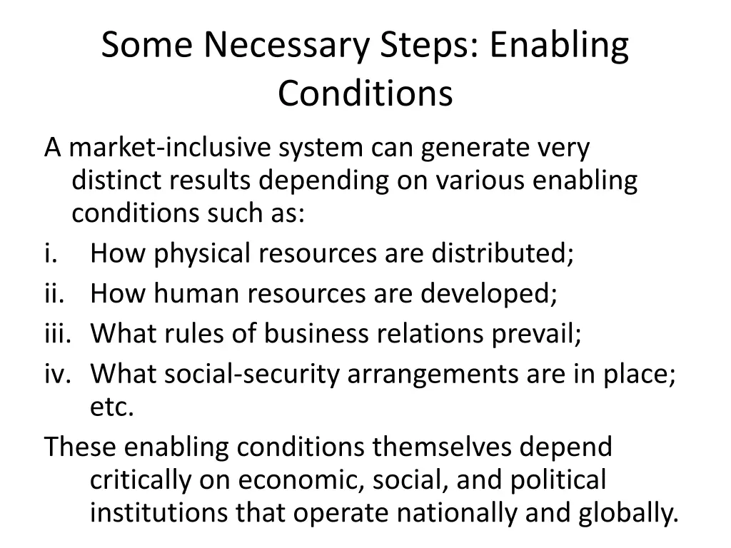 some necessary steps enabling conditions