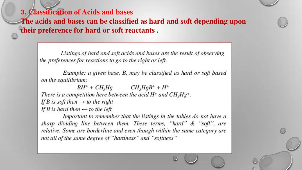 3 classification of acids and bases the acids