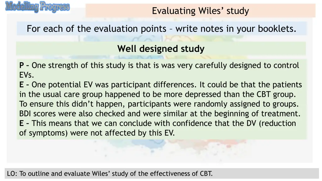 evaluating wiles study