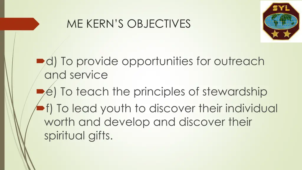 me kern s objectives