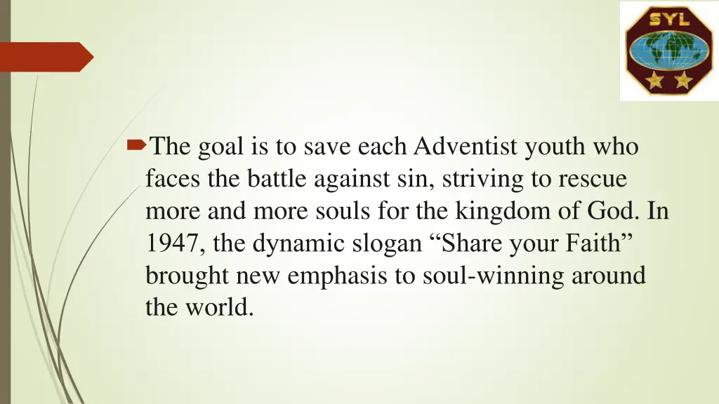 the goal is to save each adventist youth