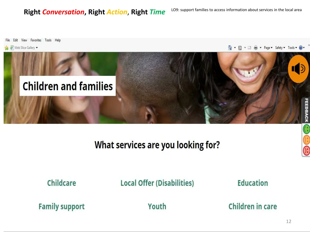 lo9 support families to access information about