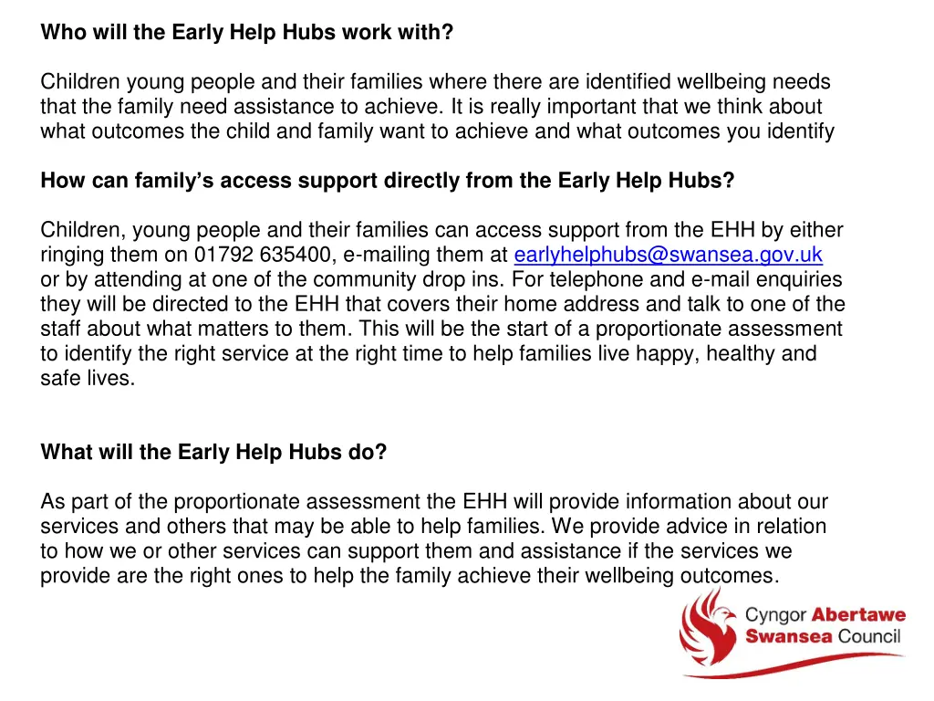 who will the early help hubs work with children