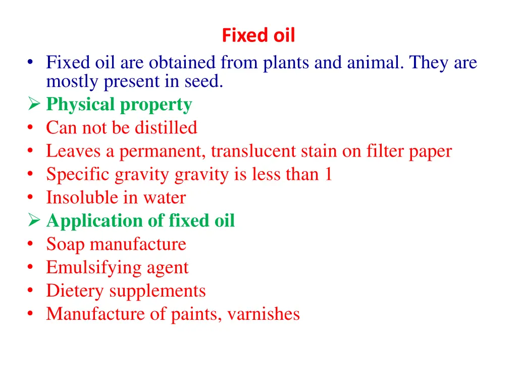 fixed oil