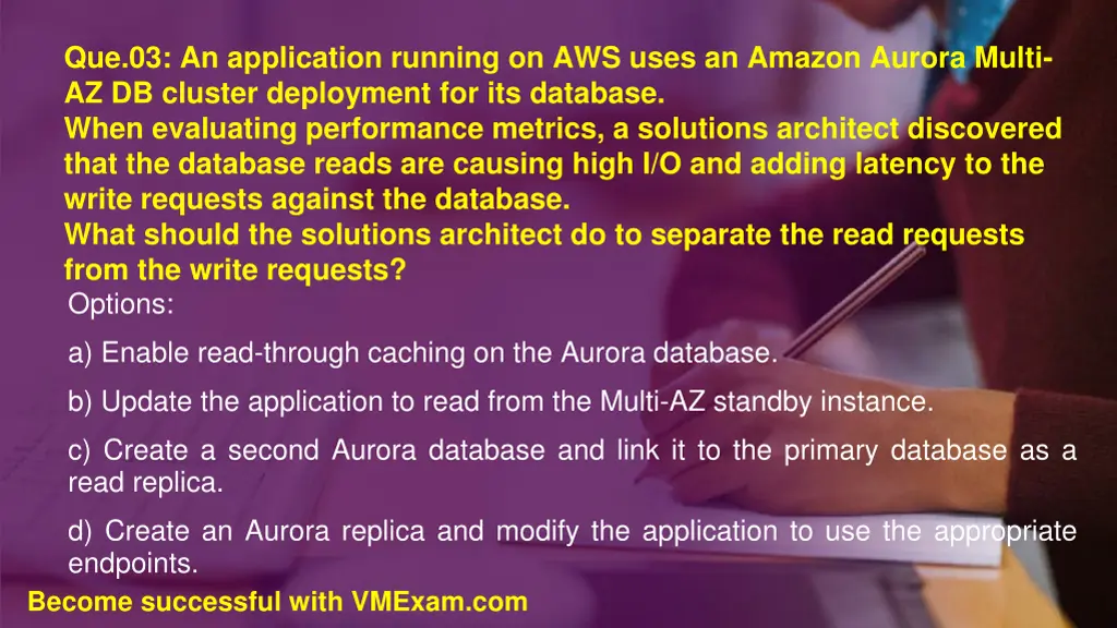 que 03 an application running on aws uses