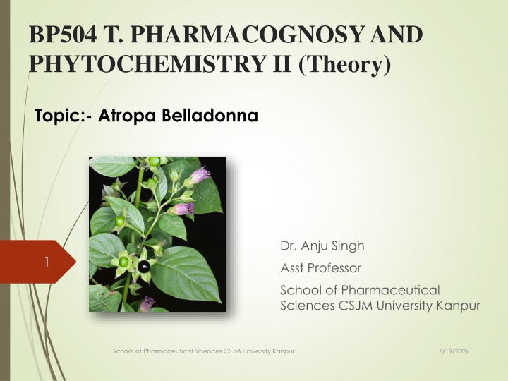 bp504 t pharmacognosy and phytochemistry ii theory