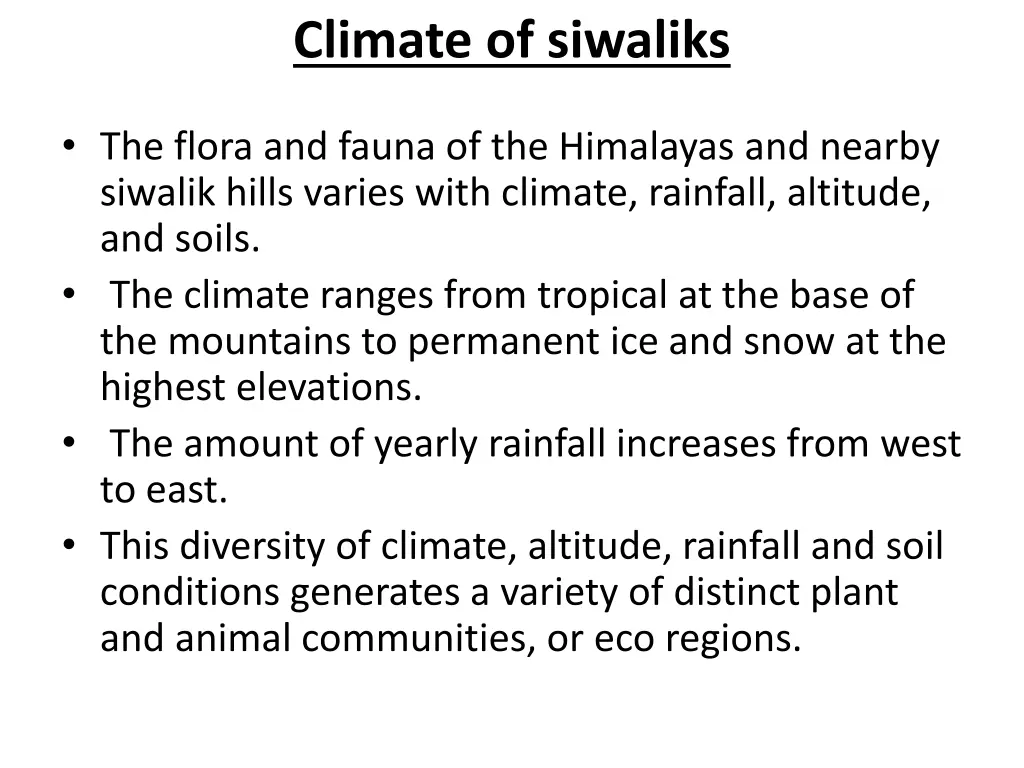 climate of siwaliks