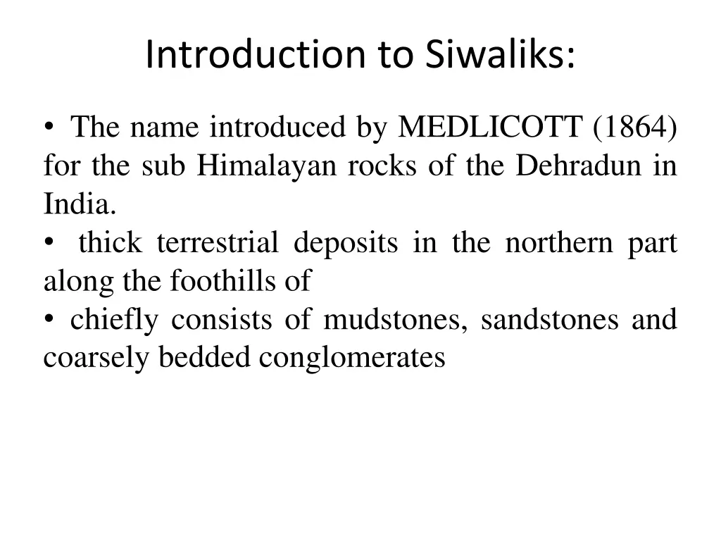 introduction to siwaliks