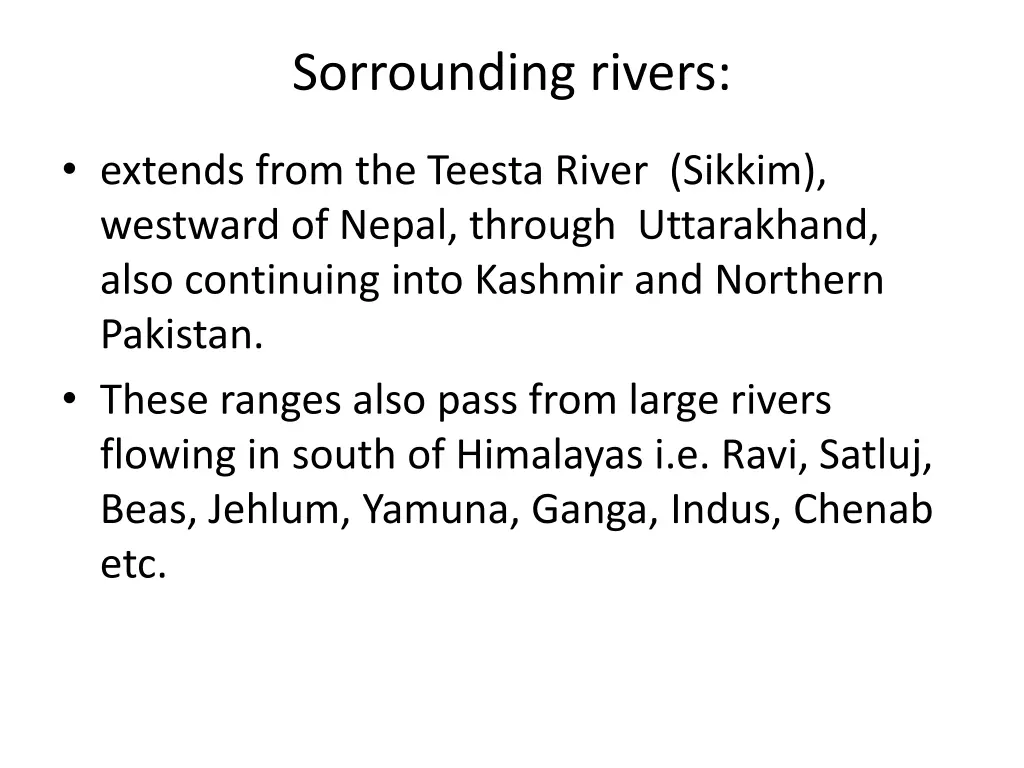 sorrounding rivers