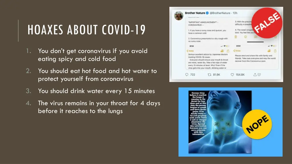 hoaxes about covid 19