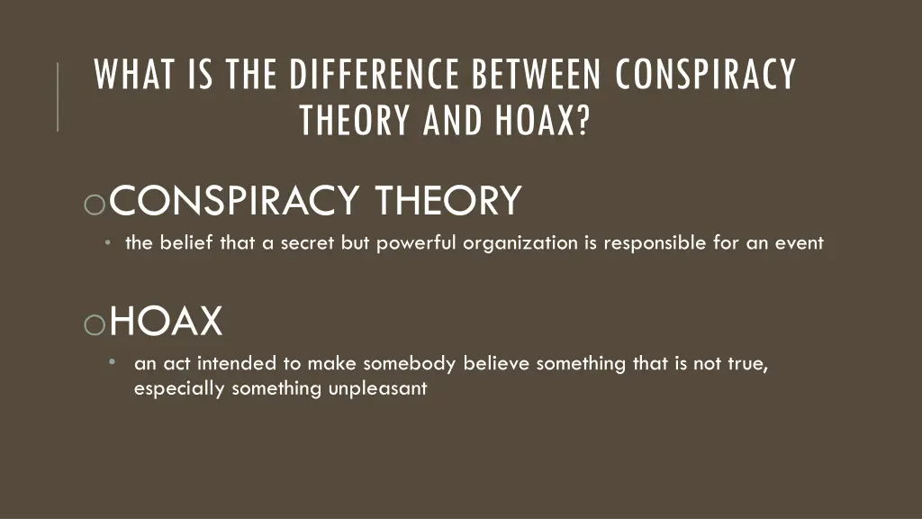 what is the difference between conspiracy theory