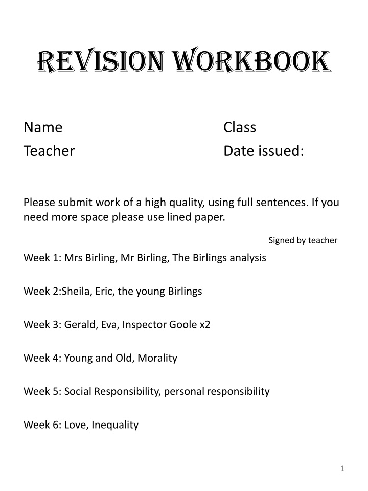 revision workbook