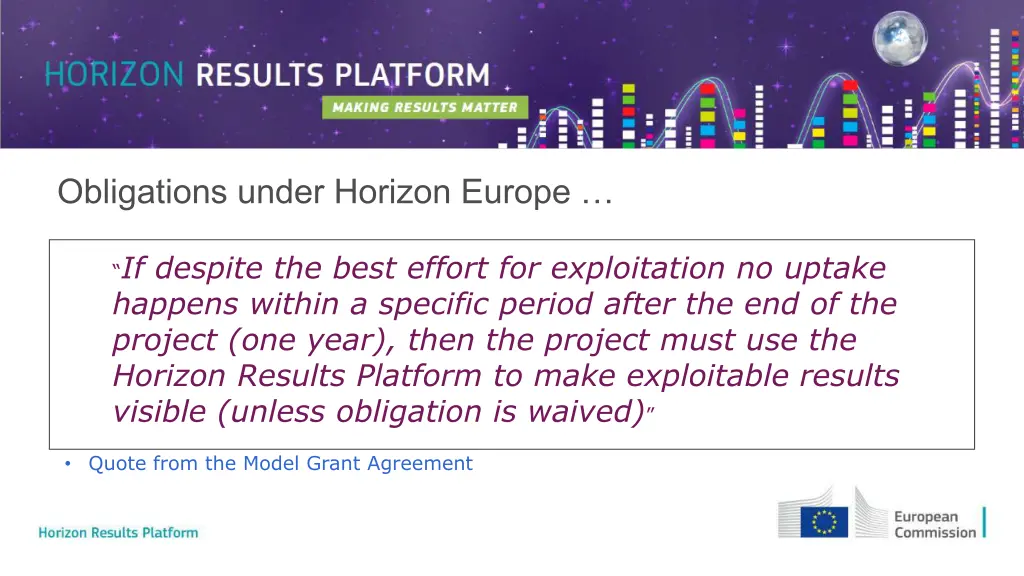 obligations under horizon europe