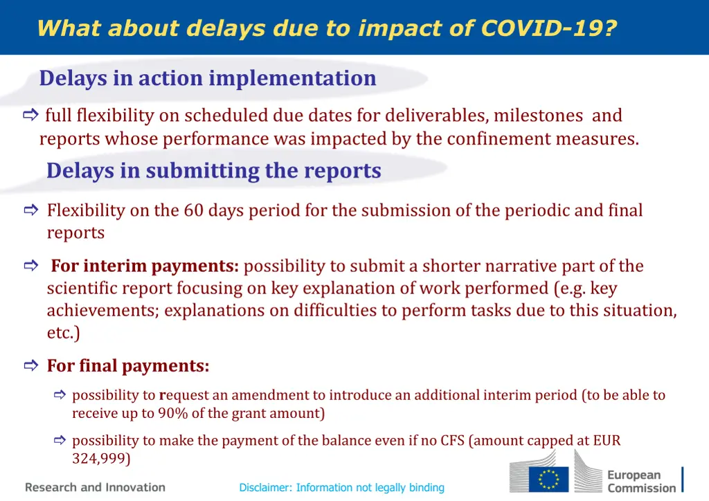 what about delays due to impact of covid 19