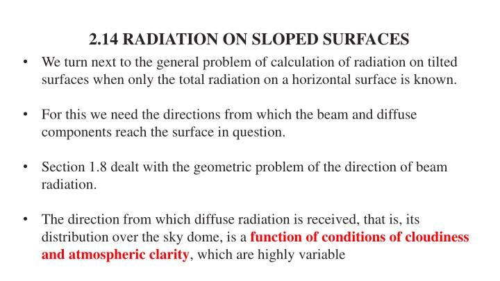 2 14 radiation on sloped surfaces we turn next