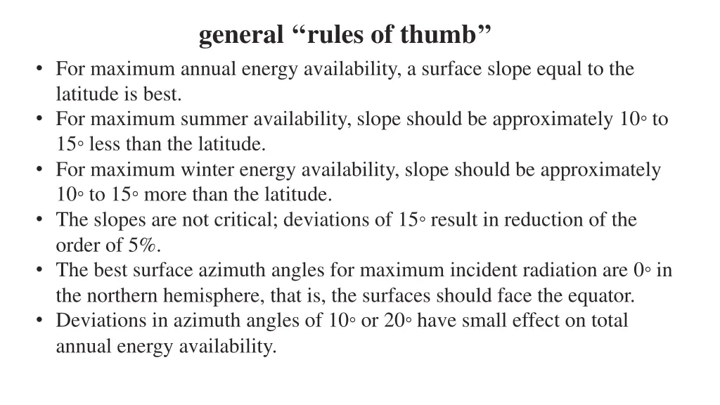 general rules of thumb