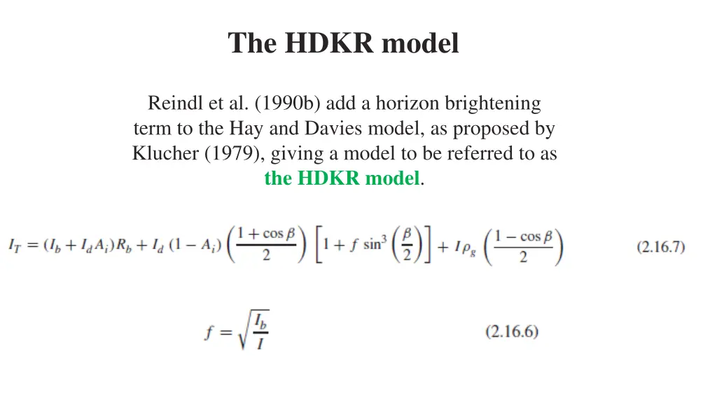 the hdkr model