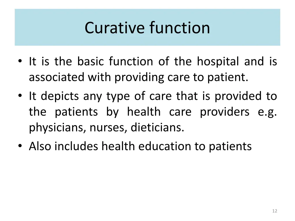 curative function