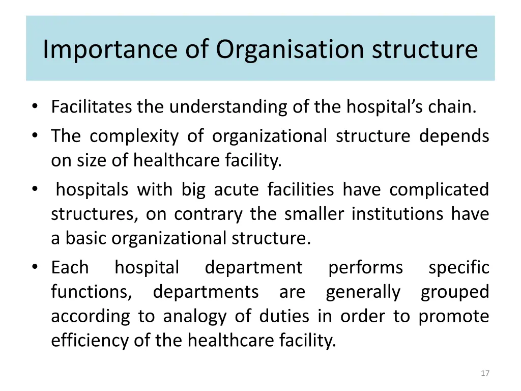 importance of organisation structure