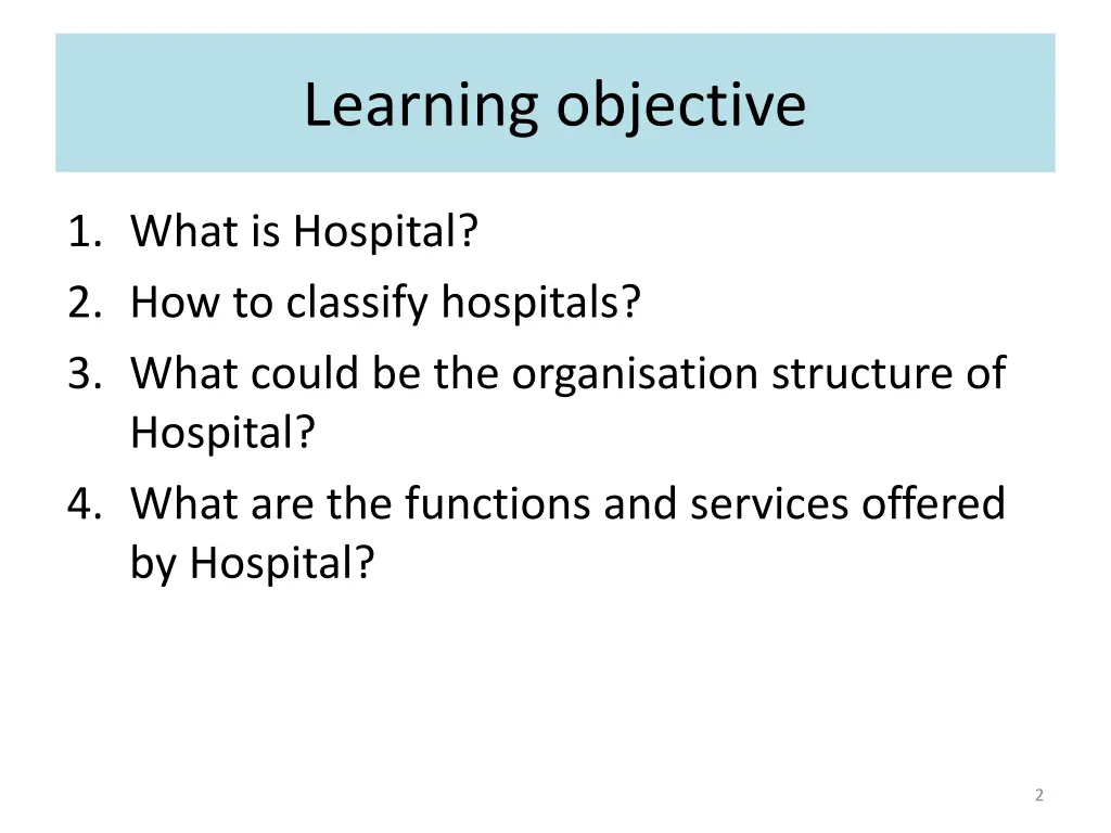 learning objective