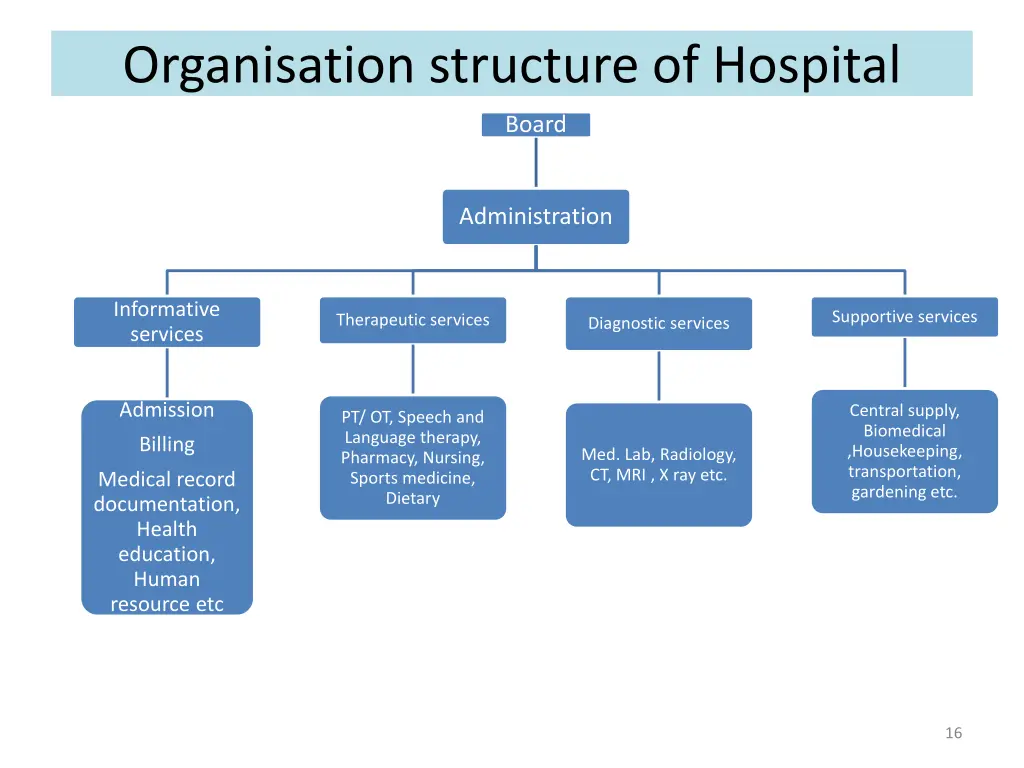 organisation structure of hospital