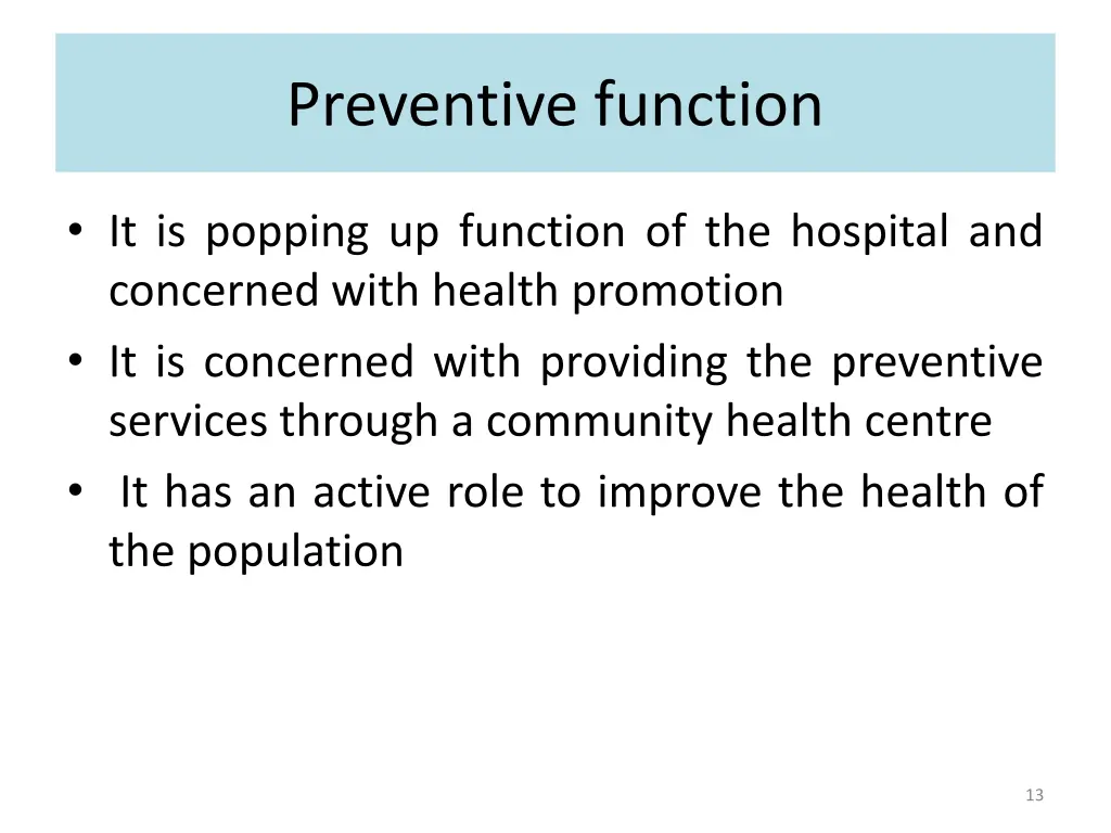 preventive function