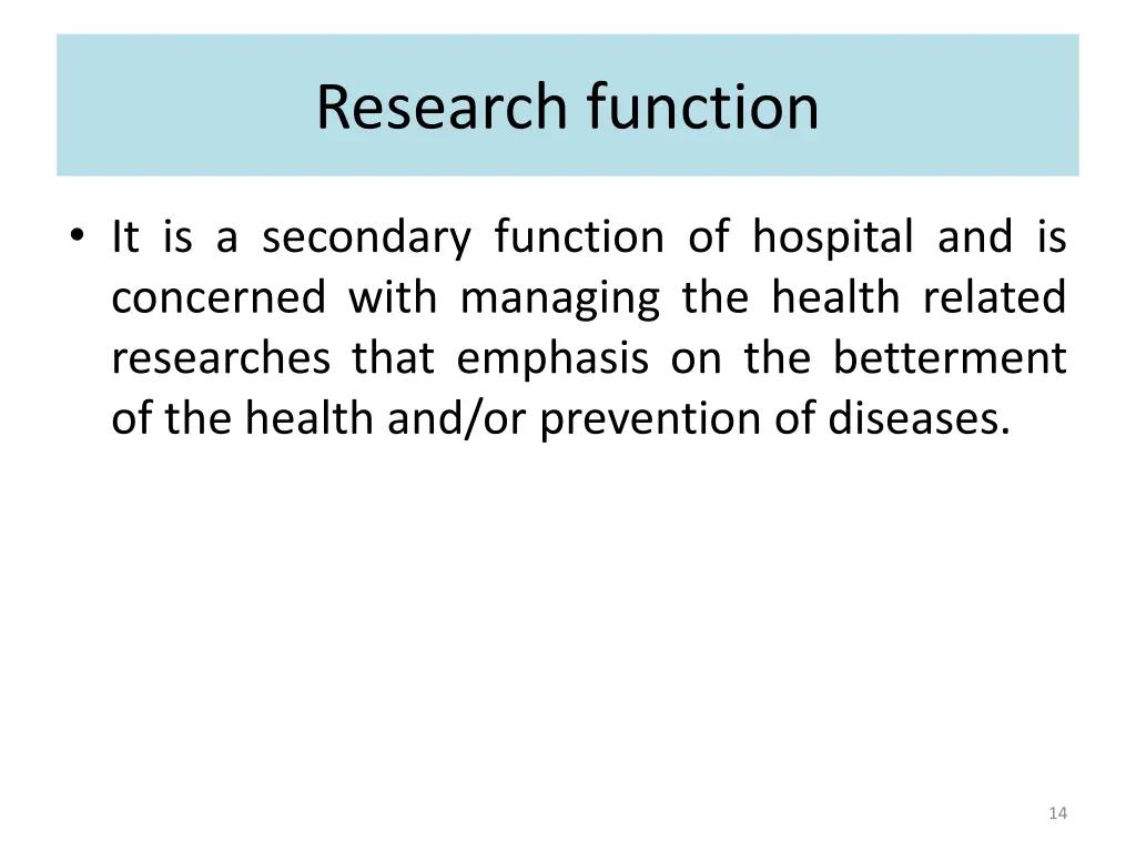 research function