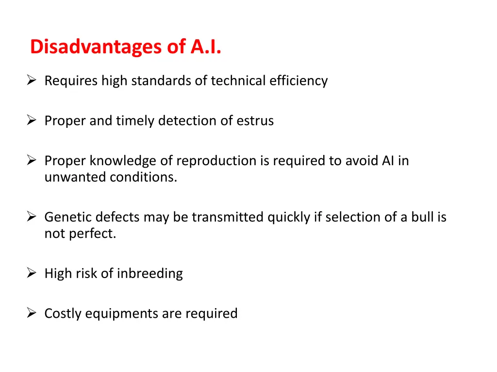 disadvantages of a i