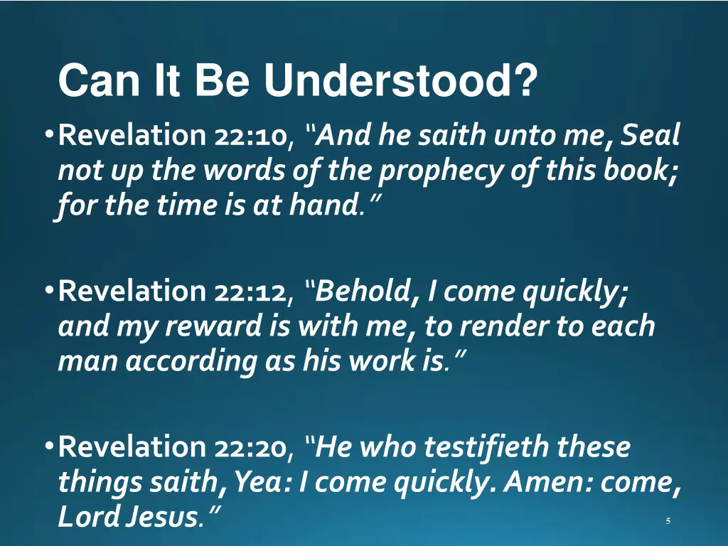 can it be understood revelation