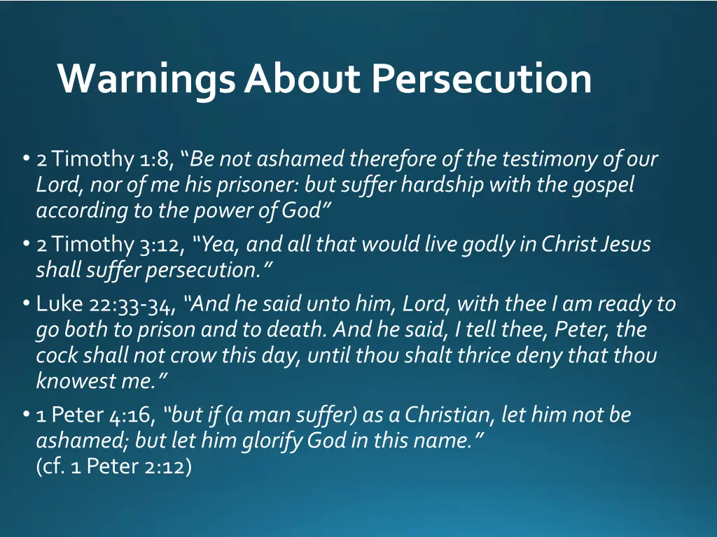 warnings about persecution 1