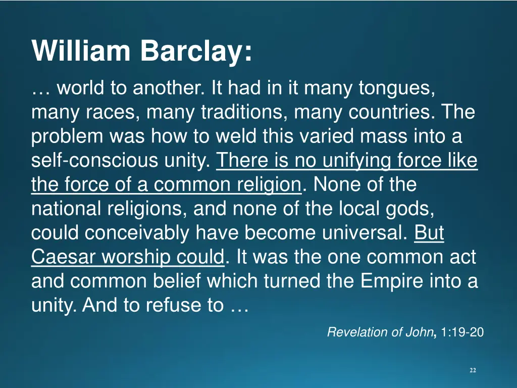 william barclay world to another