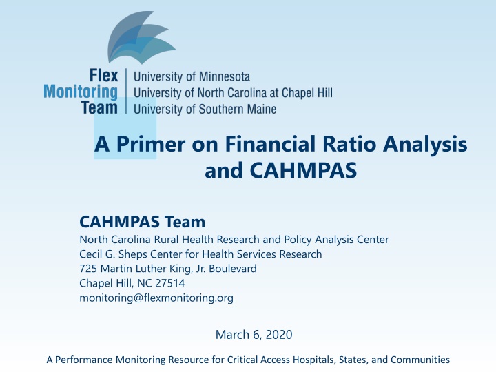 a primer on financial ratio analysis and cahmpas