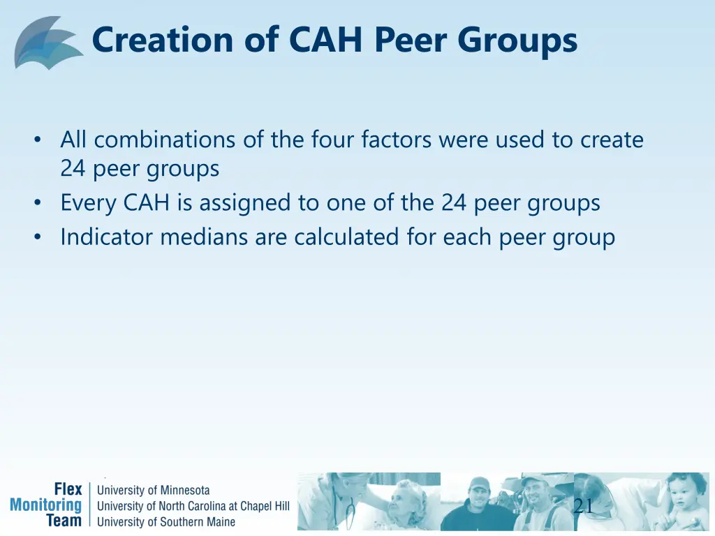 creation of cah peer groups 1