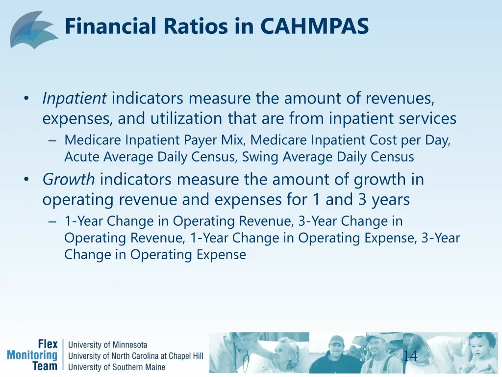 financial ratios in cahmpas 2