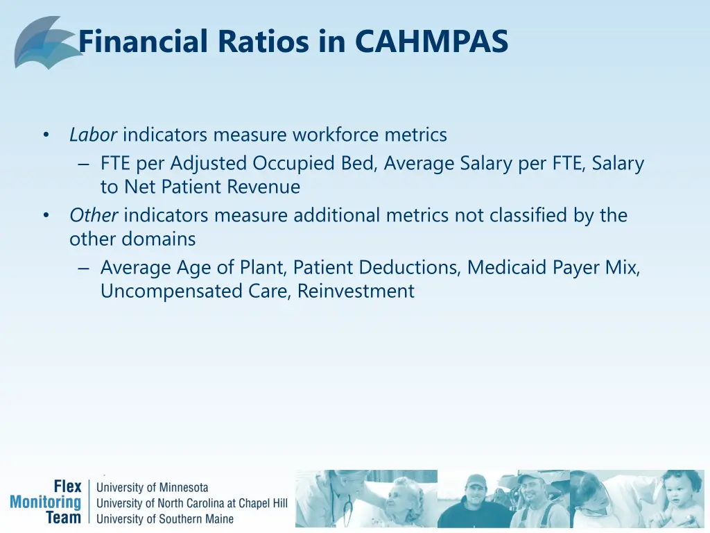 financial ratios in cahmpas 3