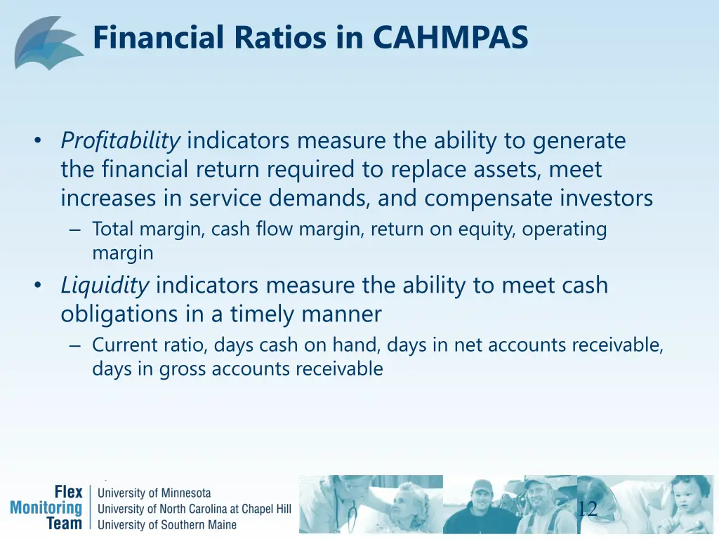 financial ratios in cahmpas