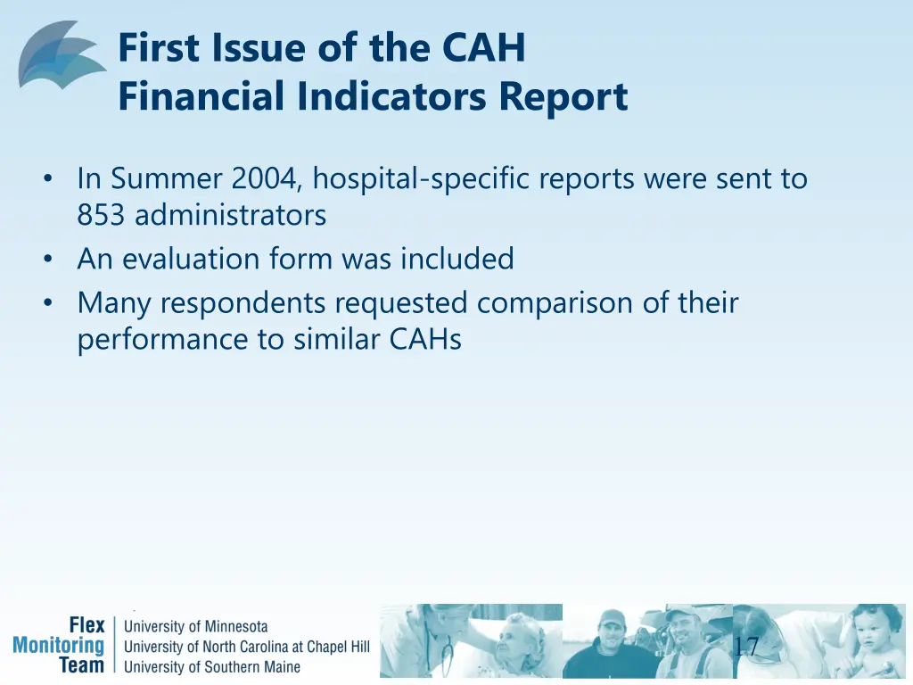 first issue of the cah financial indicators report