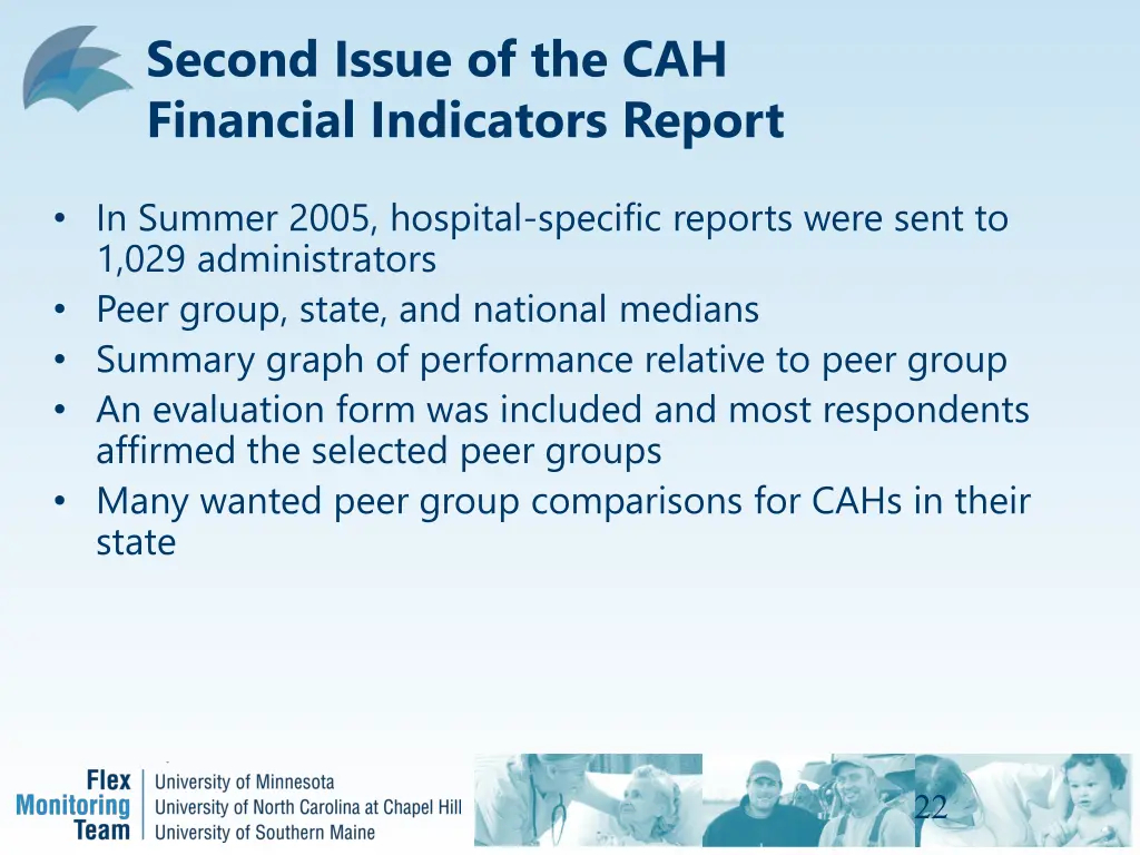 second issue of the cah financial indicators